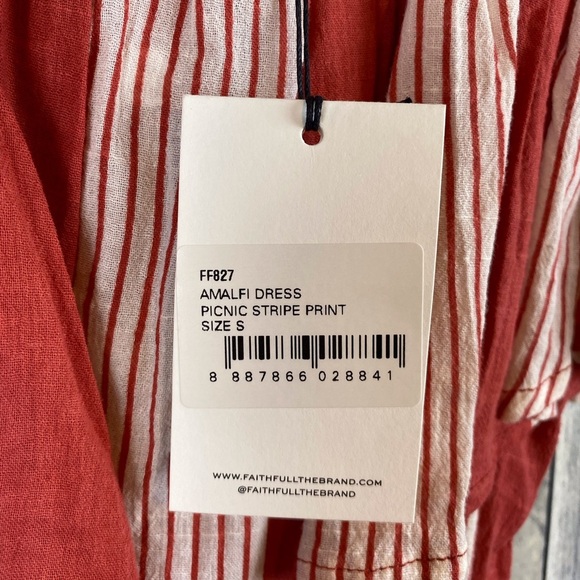 NWT Faithful The Brand Amalfi Dress in Picnic Stripe Pint Size Small. - Picture 10 of 16